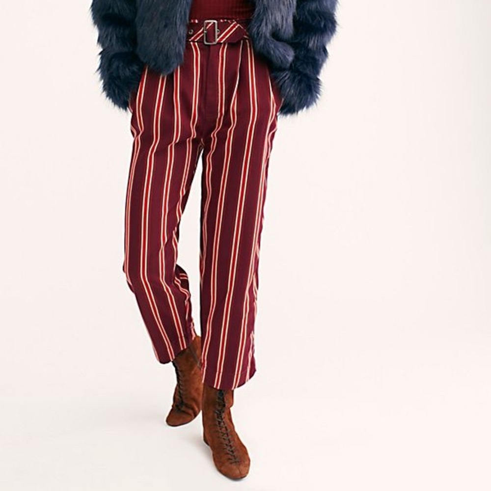 HP💕NEW Free People Striped Red Pants